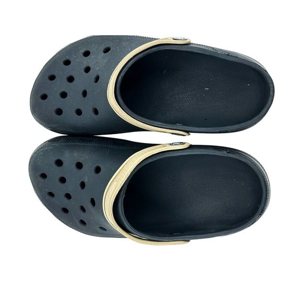 Crocs Unisex Biya Classic Slip-On Clogs Black Tan Strap Sz‎ Men 8 Women 10 - Picture 4 of 11